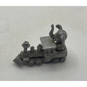 Spoontiques PP726 Pewter Miniature Elephant On A Train 1987 Figure